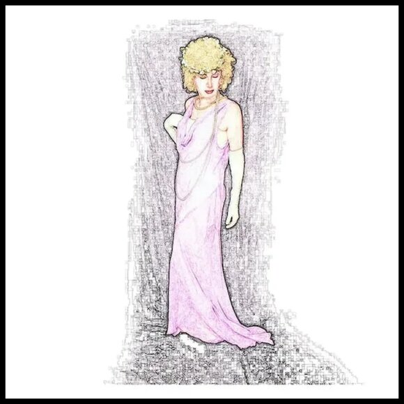 30s Vintage Silk Gown, Lavender Beaded Formal 1930s VFG OSFM One Size! - Picture 8 of 13